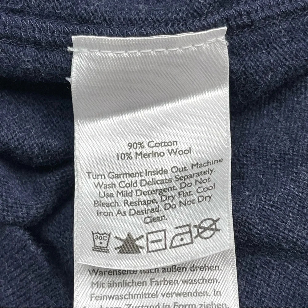 Eddie Bauer Sweater Merino Wool Cotton Navy Blue Outdoor Gorp Office  Tall